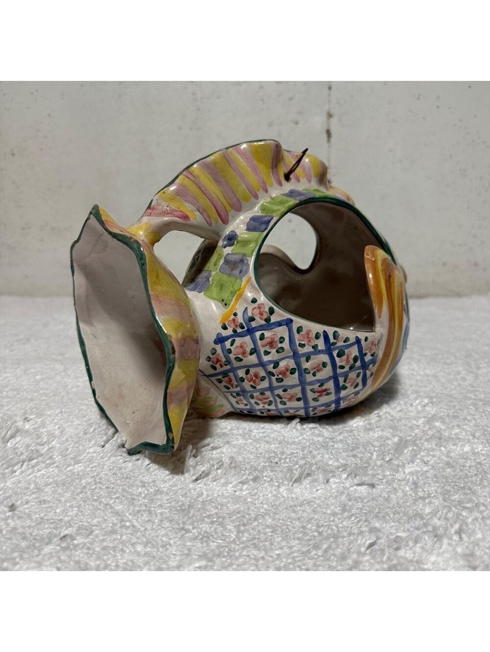 Hand-Painted Ceramic Fish Shaped Vase - Picture 6 of 9